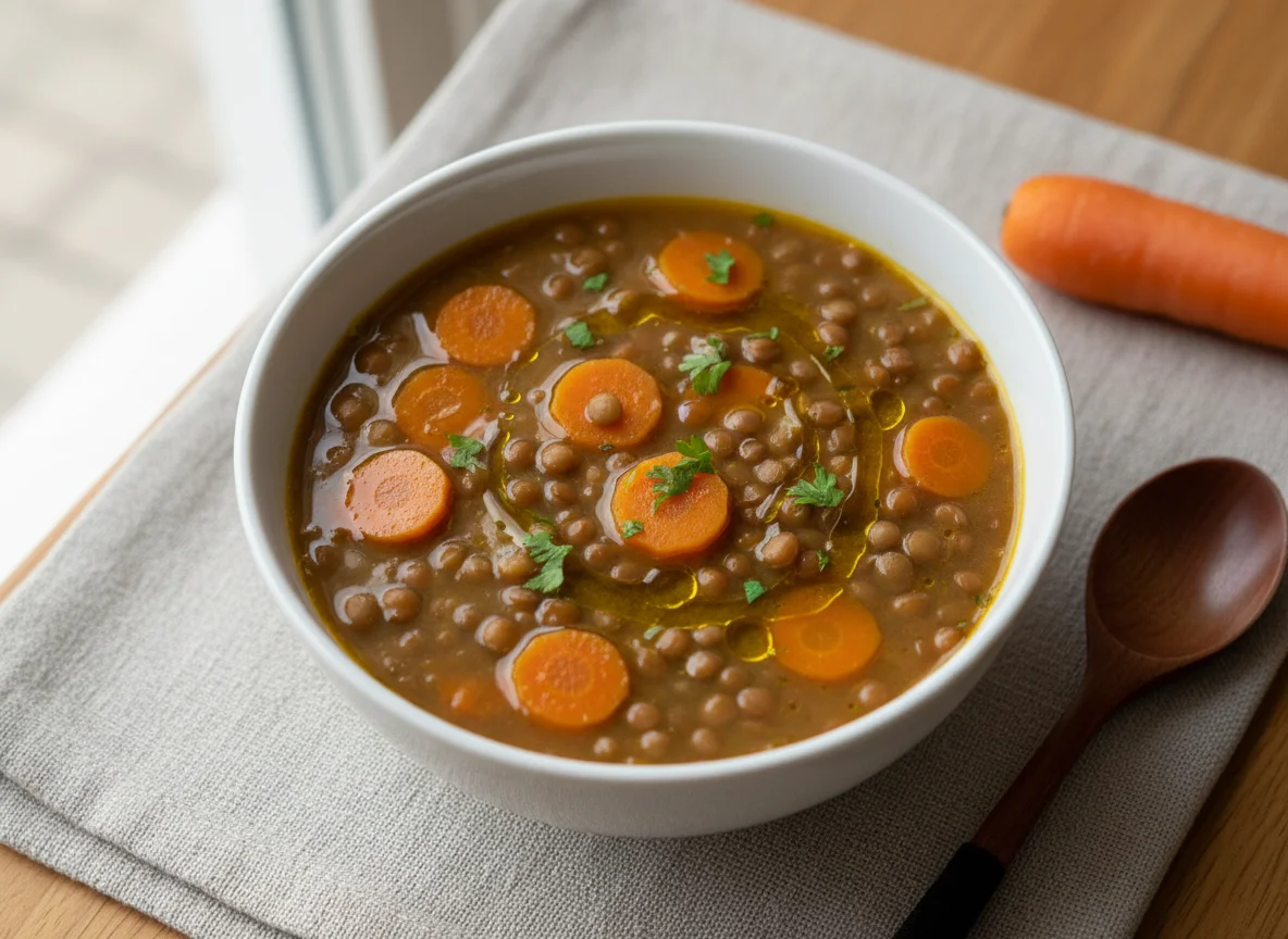 Sopa de Lentilha com Cenoura photo