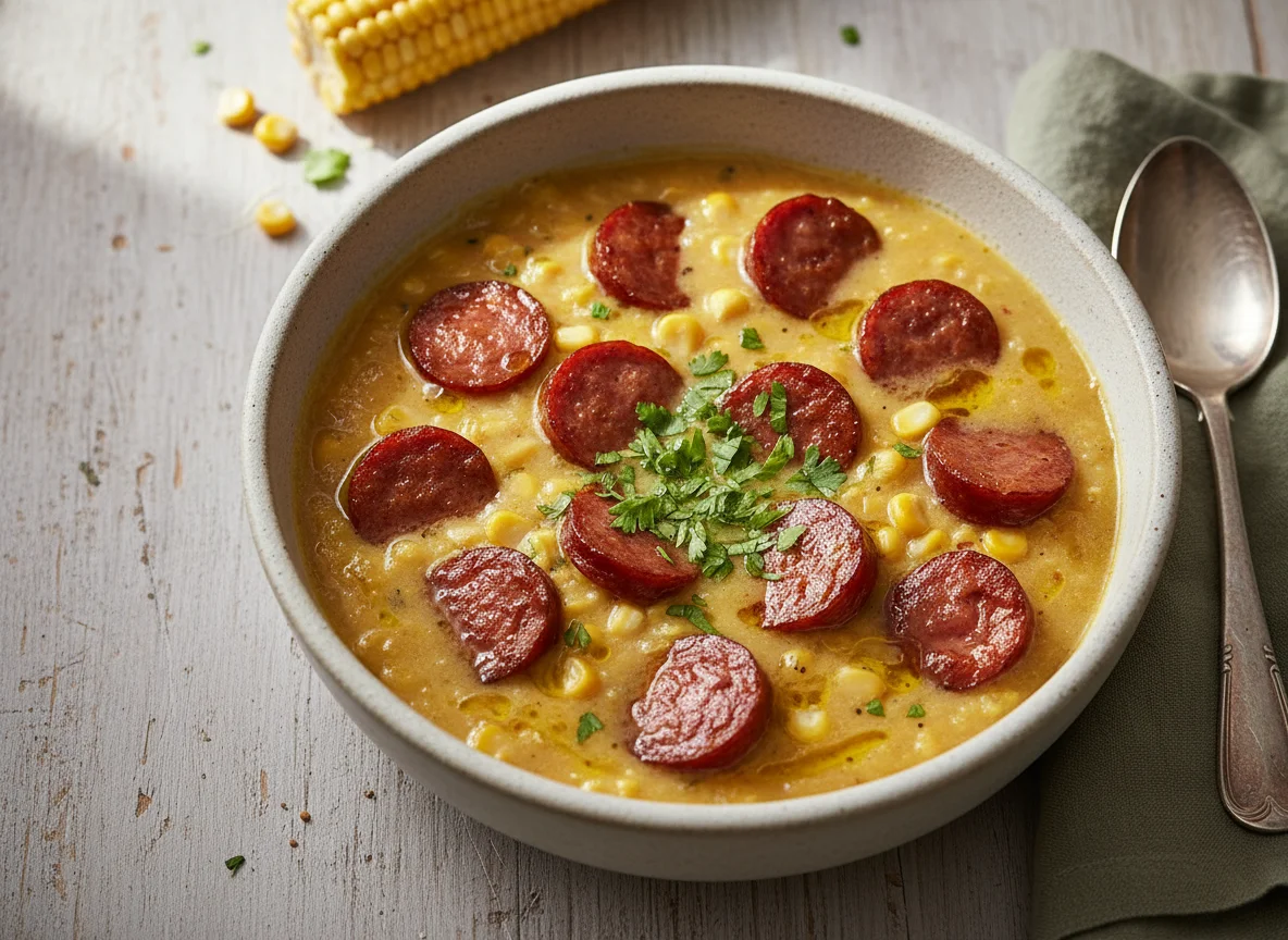 Sopa de Milho com Calabresa photo