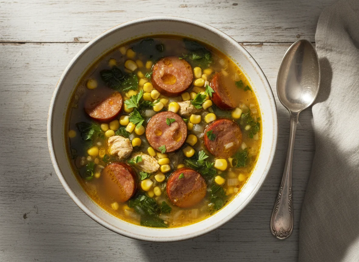 Sopa de Milho com Linguiça photo