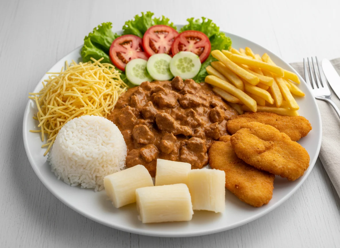 Strogonoff de Carne com Acompanhamentos photo