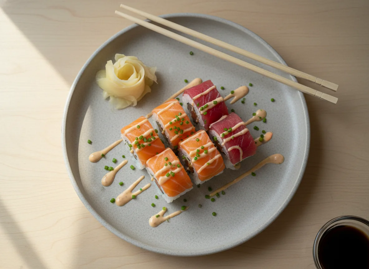Sushi de Salmão e Atum com Gengibre photo