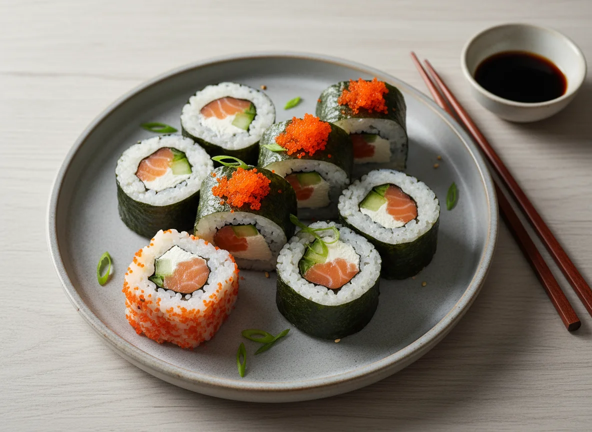 Sushi Roll com Salmão e Cream Cheese photo