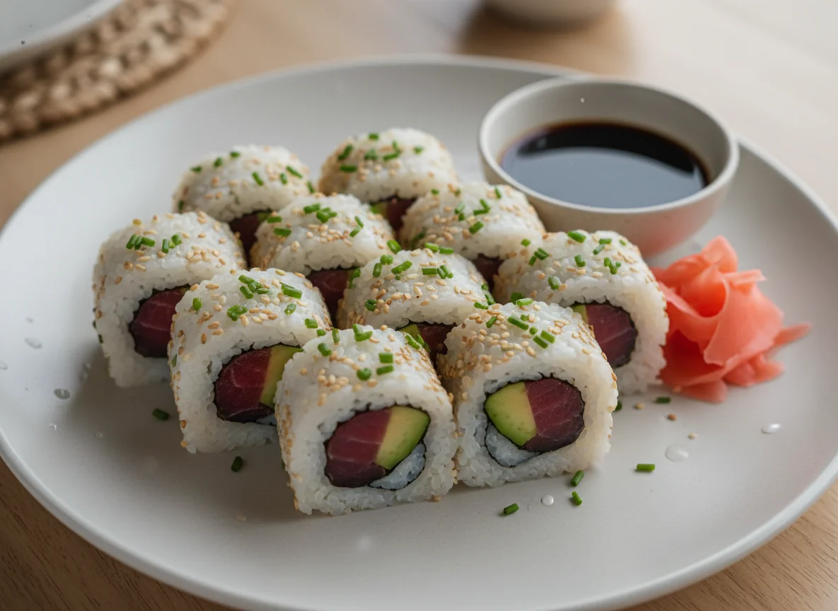 Sushi Uramaki de Atum e Abacate photo