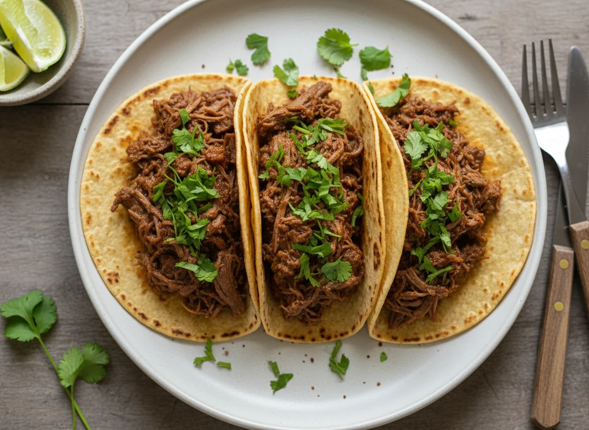 Taco de carne com coentro photo