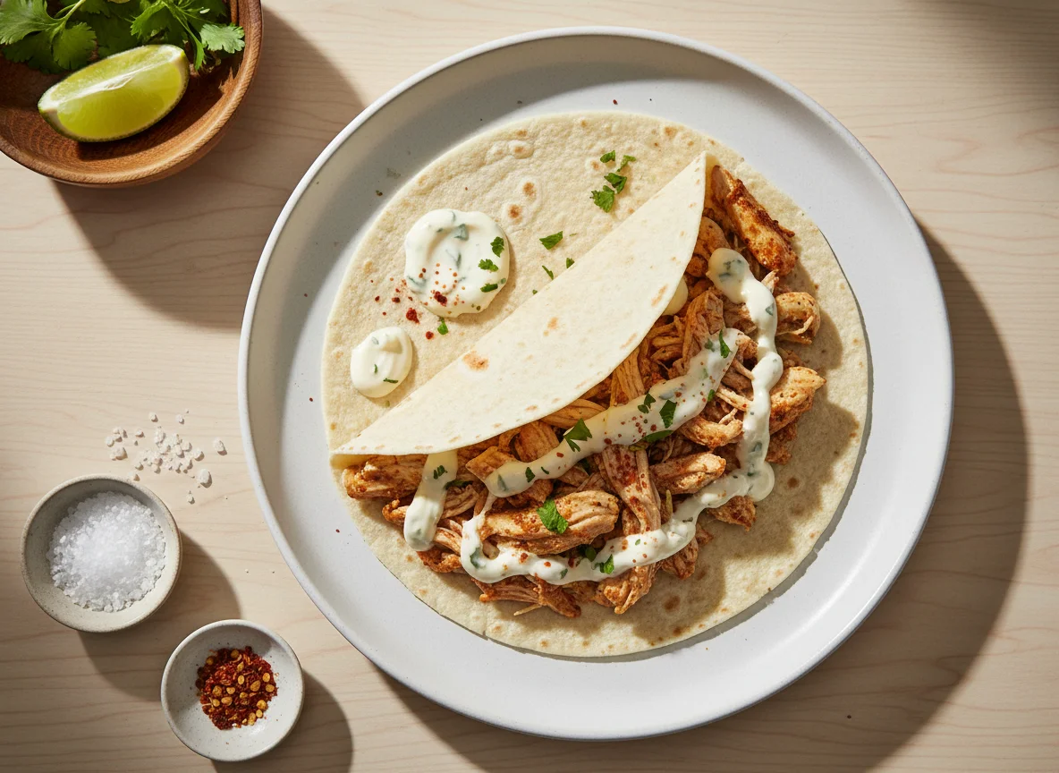 Taco de frango cremoso photo