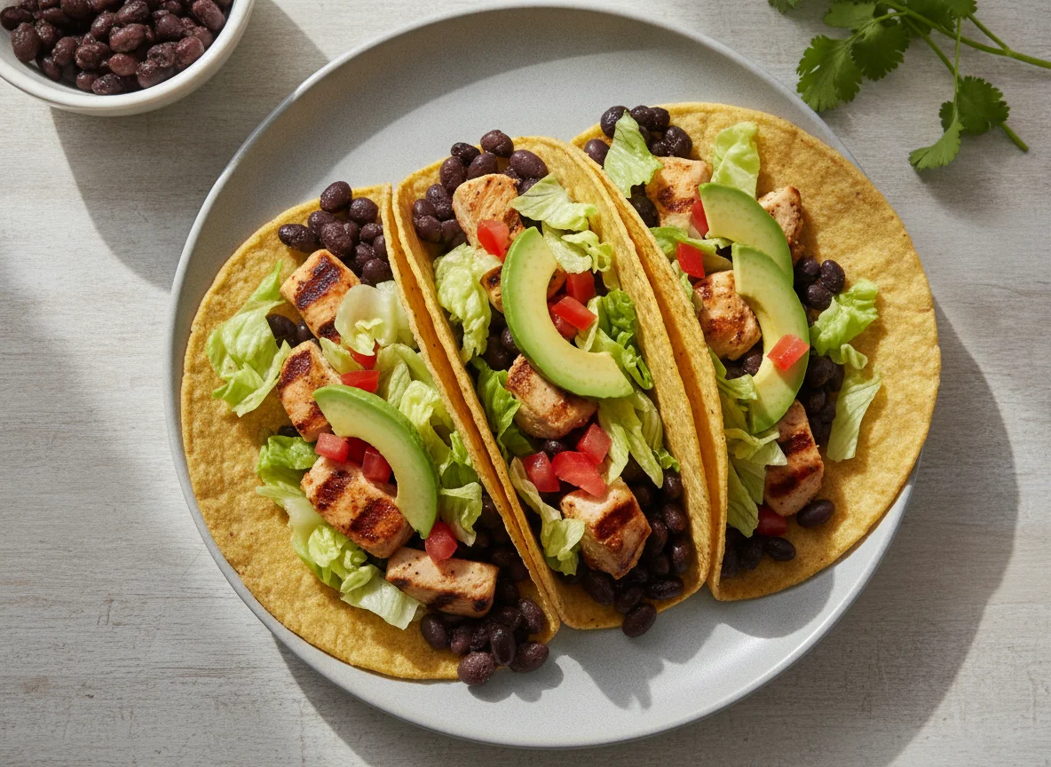 Taco de Frango e Feijão Preto photo