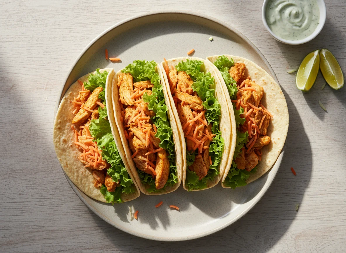 Tacos de frango com alface photo