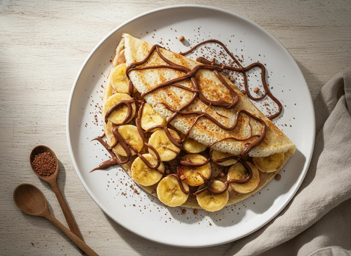 Tapioca com banana e chocolate photo
