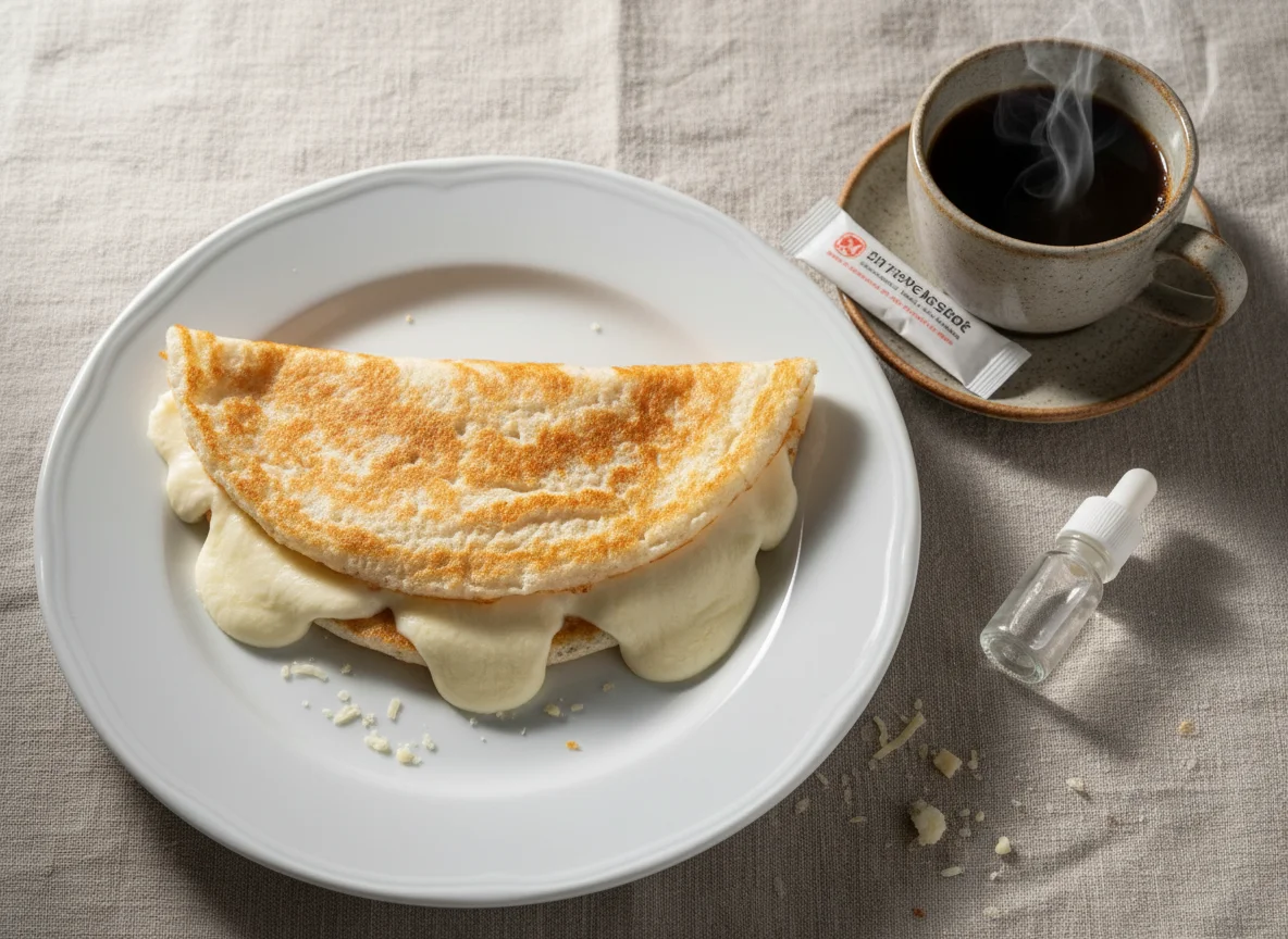 Tapioca com queijo e café photo