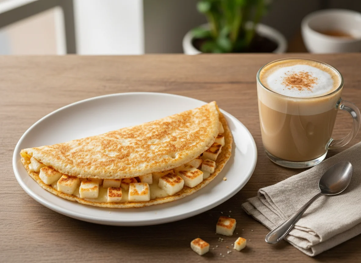 Tapioca com queijo e cappuccino light photo