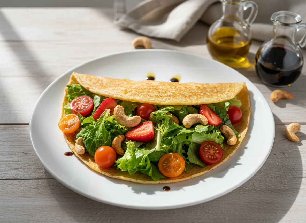 Tapioca com Salada de Morango e Castanha de Caju photo