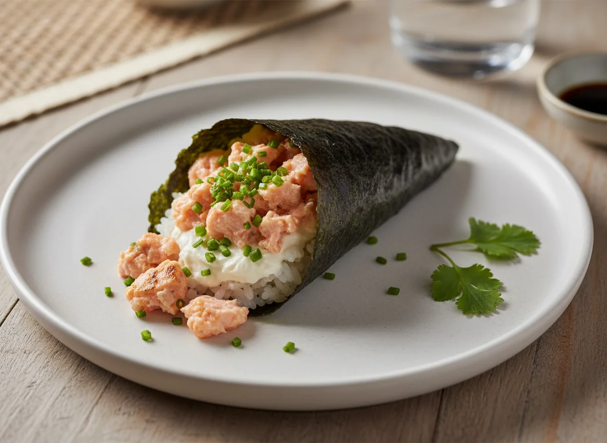 Temaki de Salmão Grelhado com Cream Cheese photo