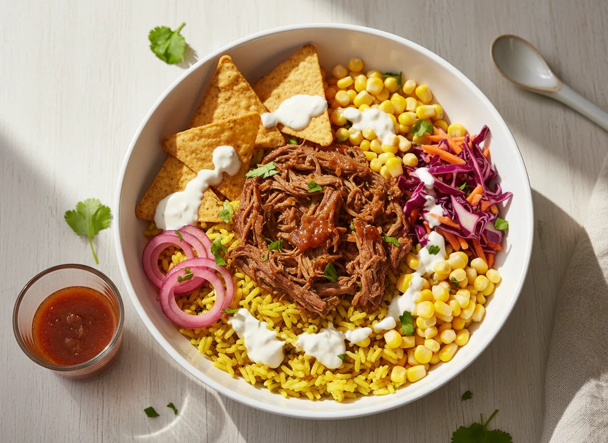 Tigela de Burrito com Carne Desfiada photo