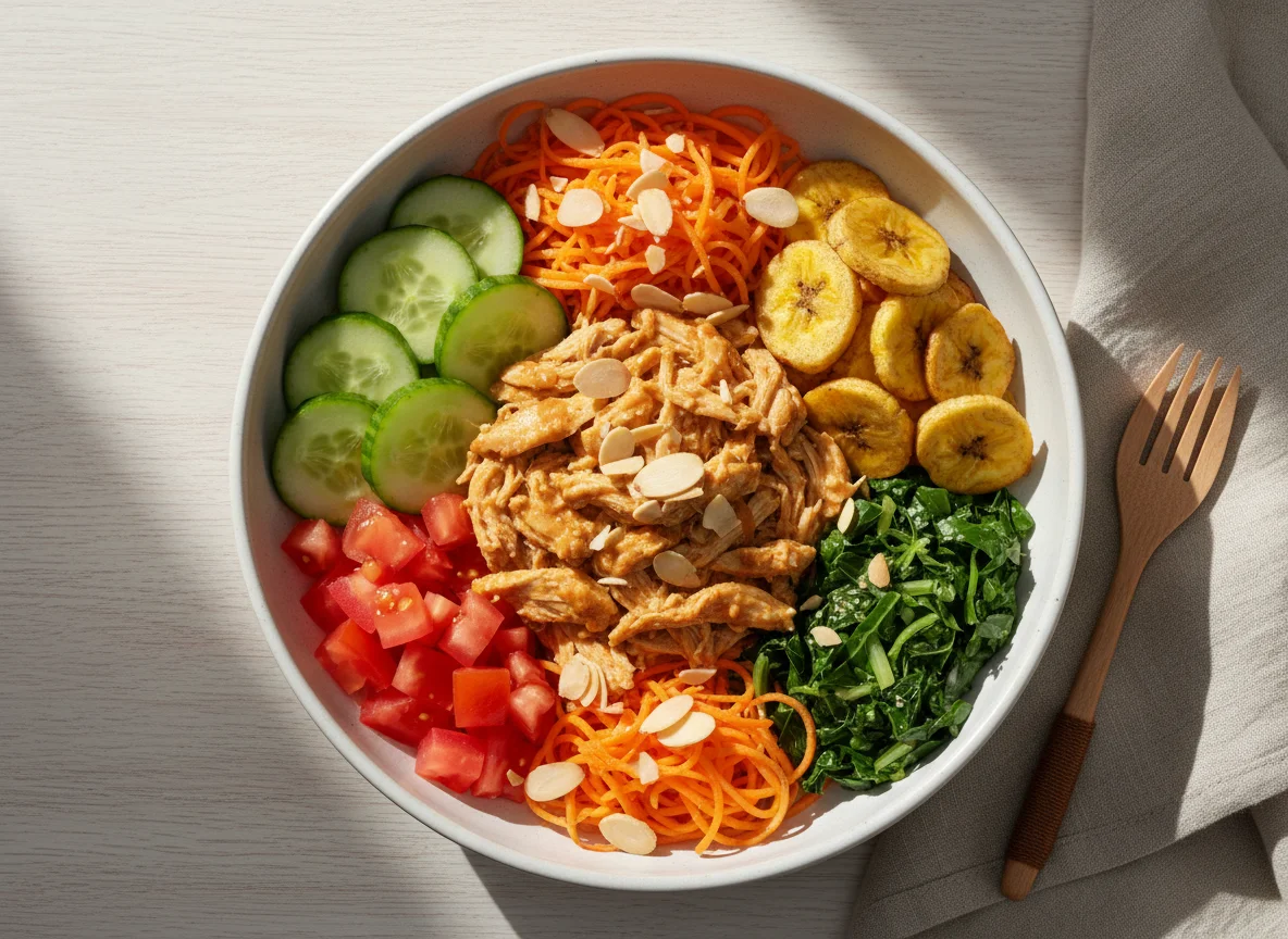 Tigela de Salada com Frango e Vegetais photo