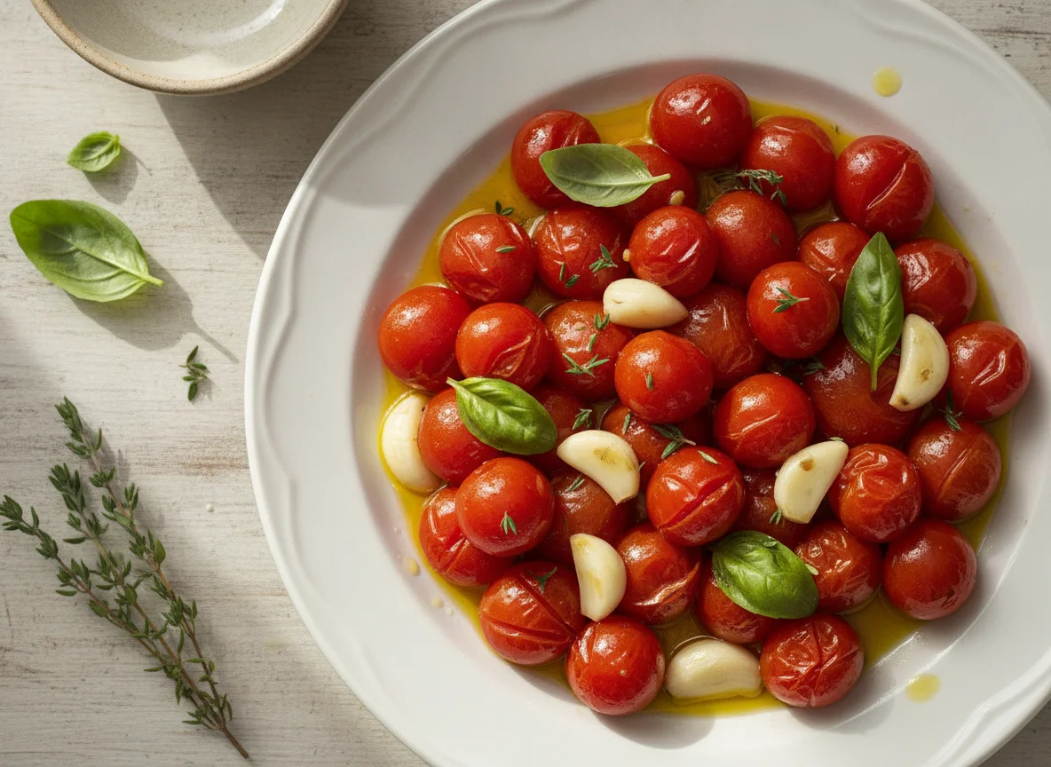 Tomate cereja confitado photo
