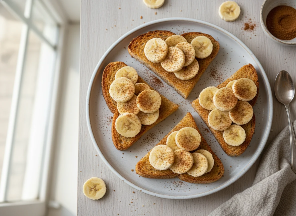 Torrada com banana e canela photo