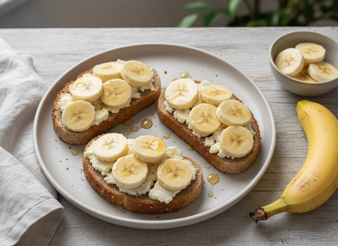 Torrada com banana e queijo photo
