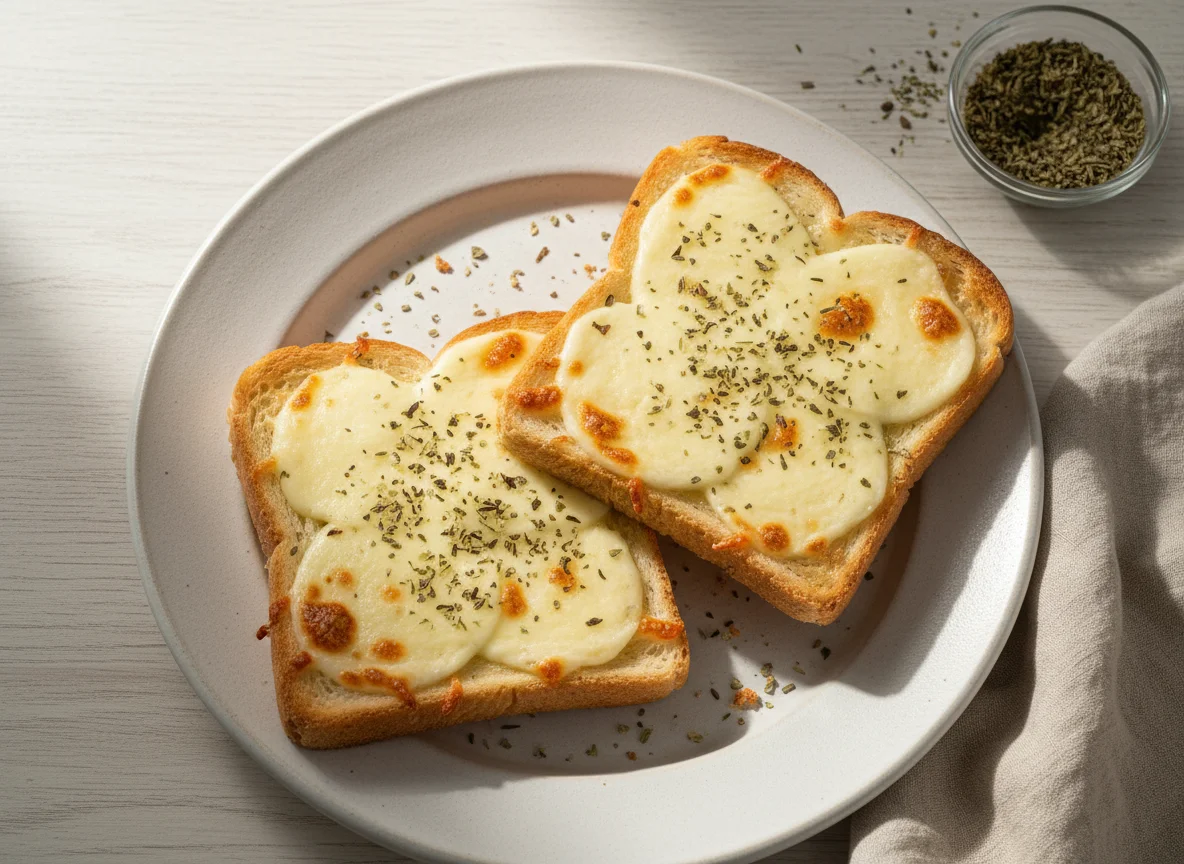 Torrada com queijo e orégano photo