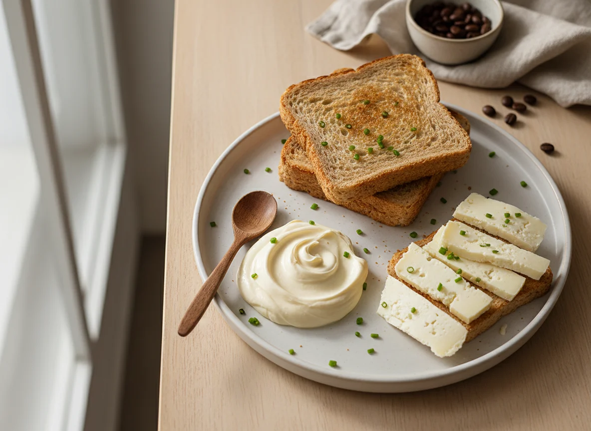 Torrada com requeijão e queijo minas frescal photo