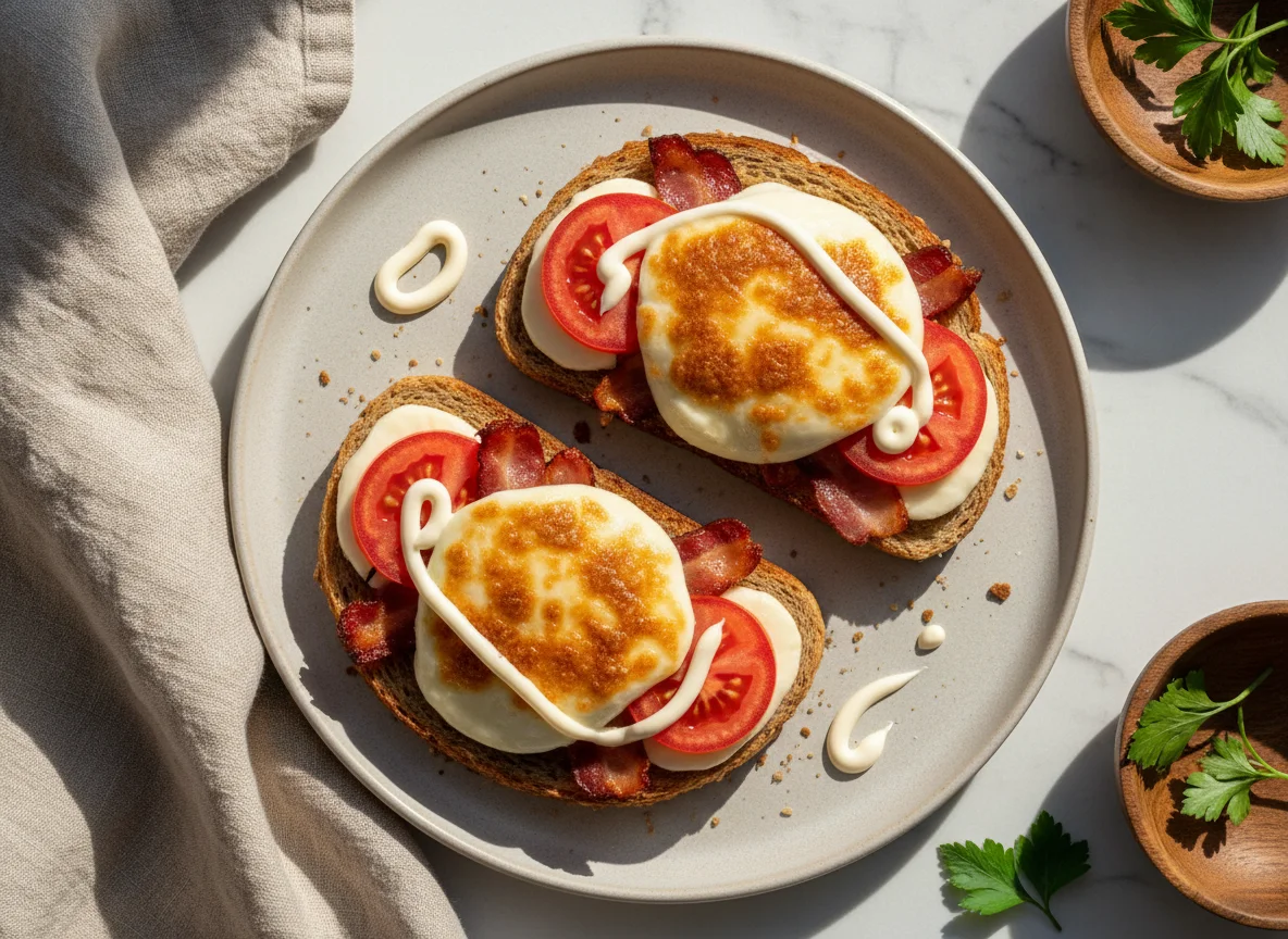Torradas com Bacon, Queijo e Tomate photo