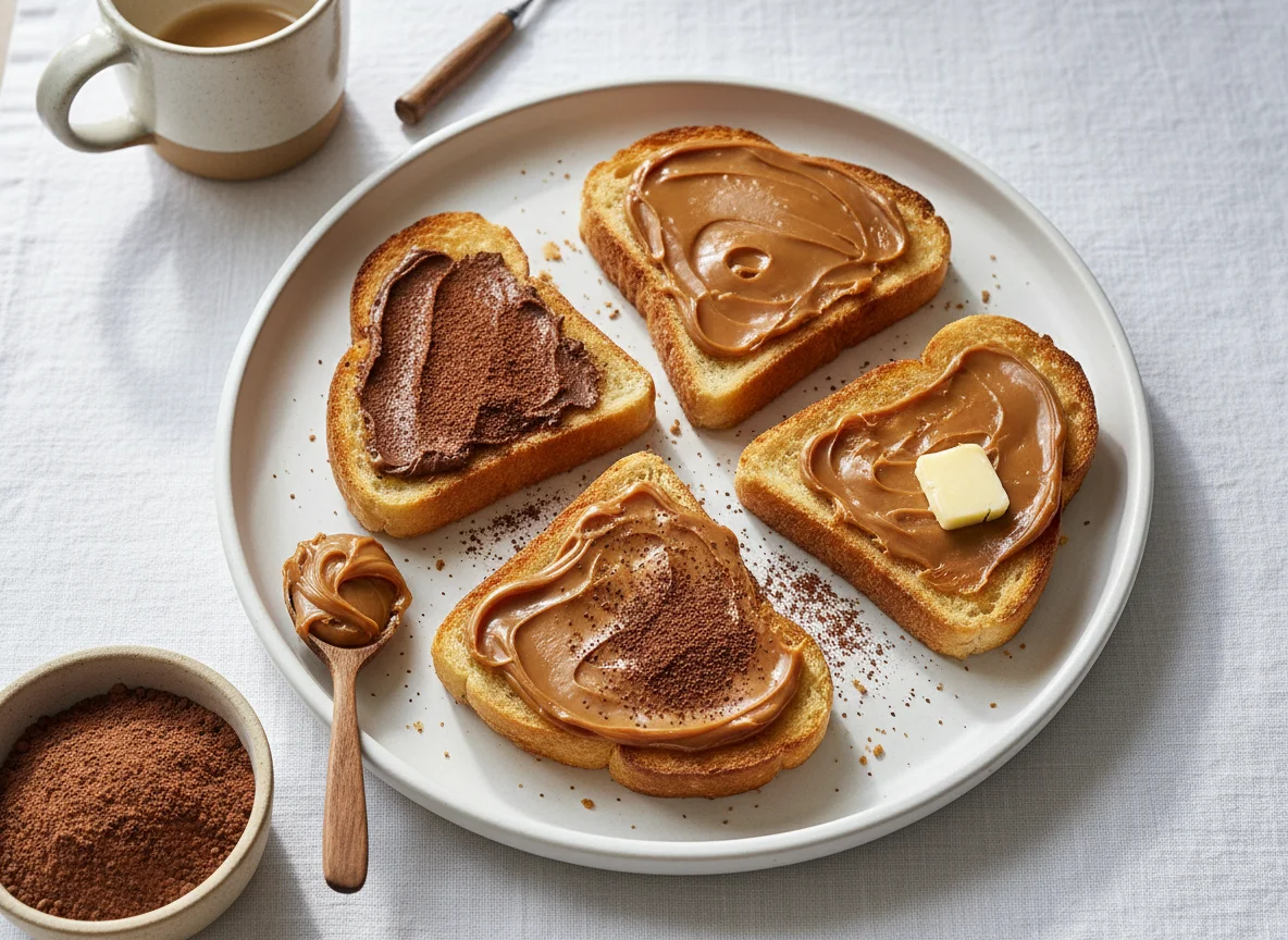 Torradas com Doce de Leite e Achocolatado photo