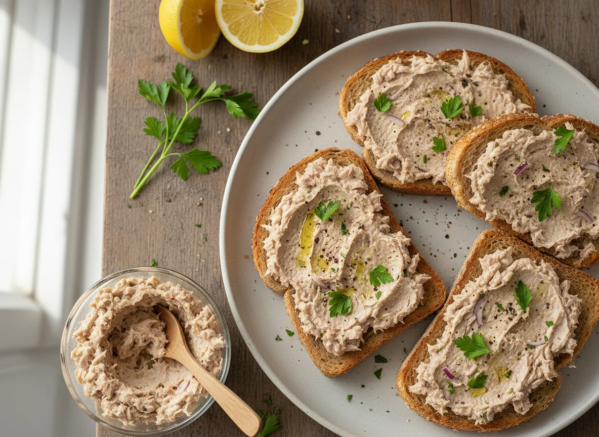 Torradas com patê de atum photo