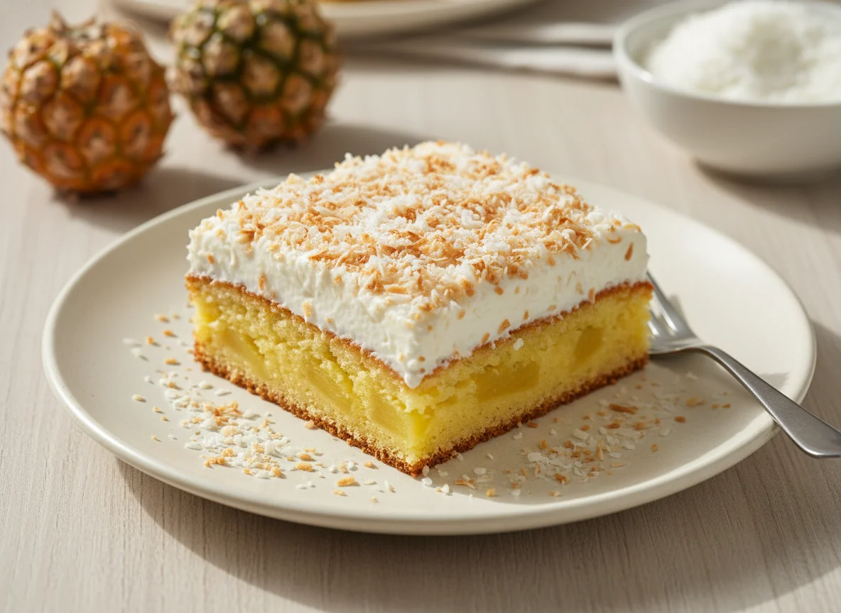 Torta de abacaxi com coco photo