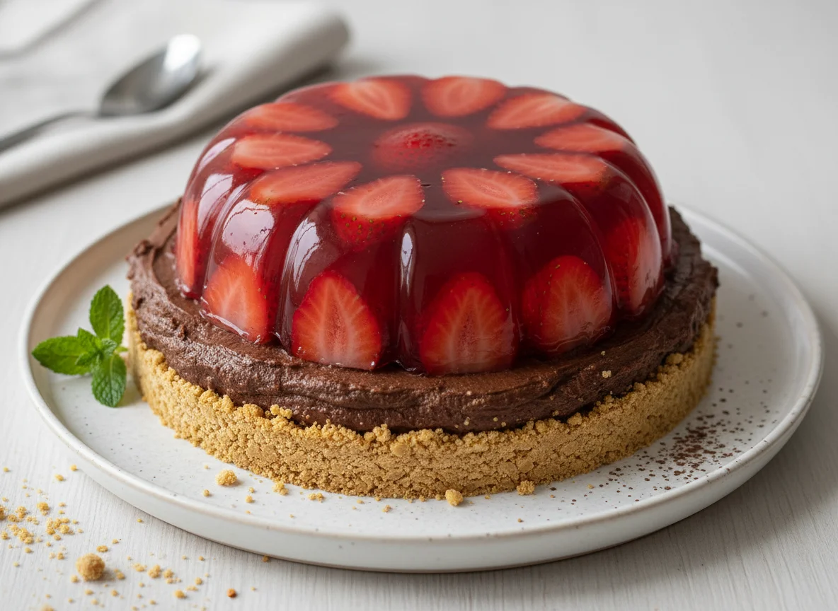 Torta de chocolate e gelatina diet photo