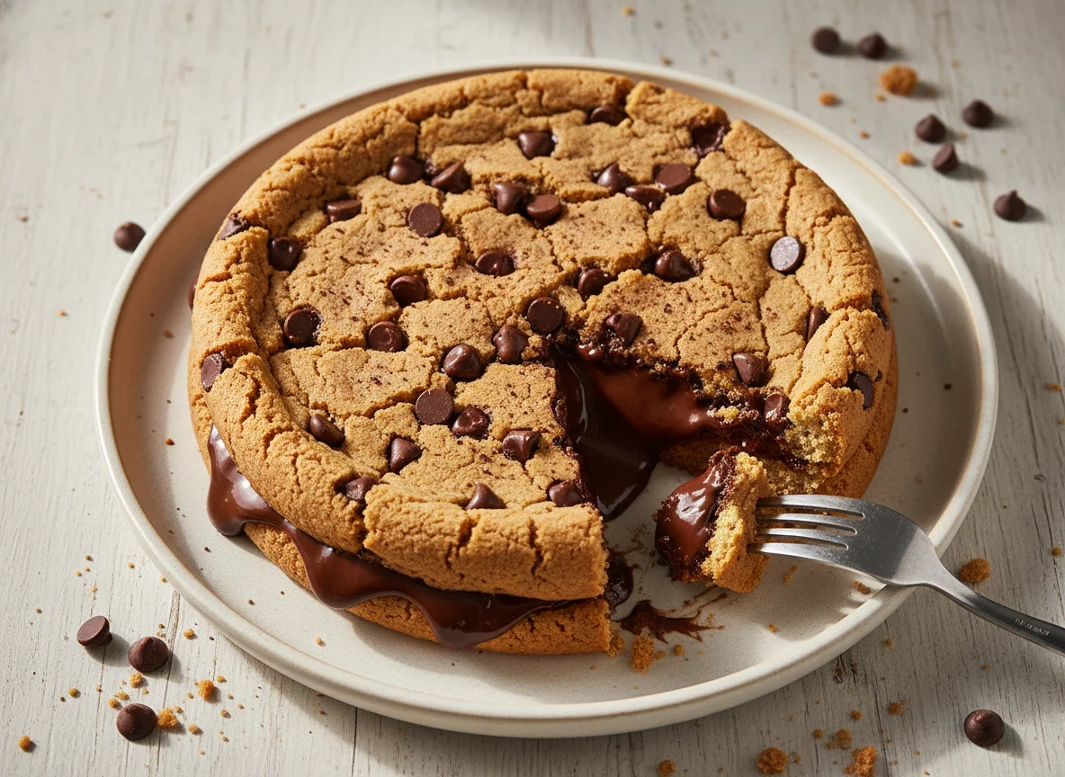 Torta de cookie com recheio de chocolate photo