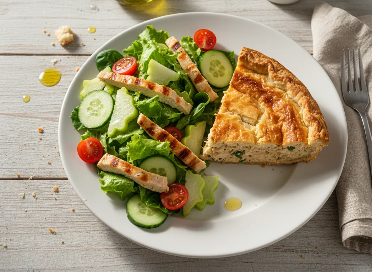 Torta de frango com salada photo