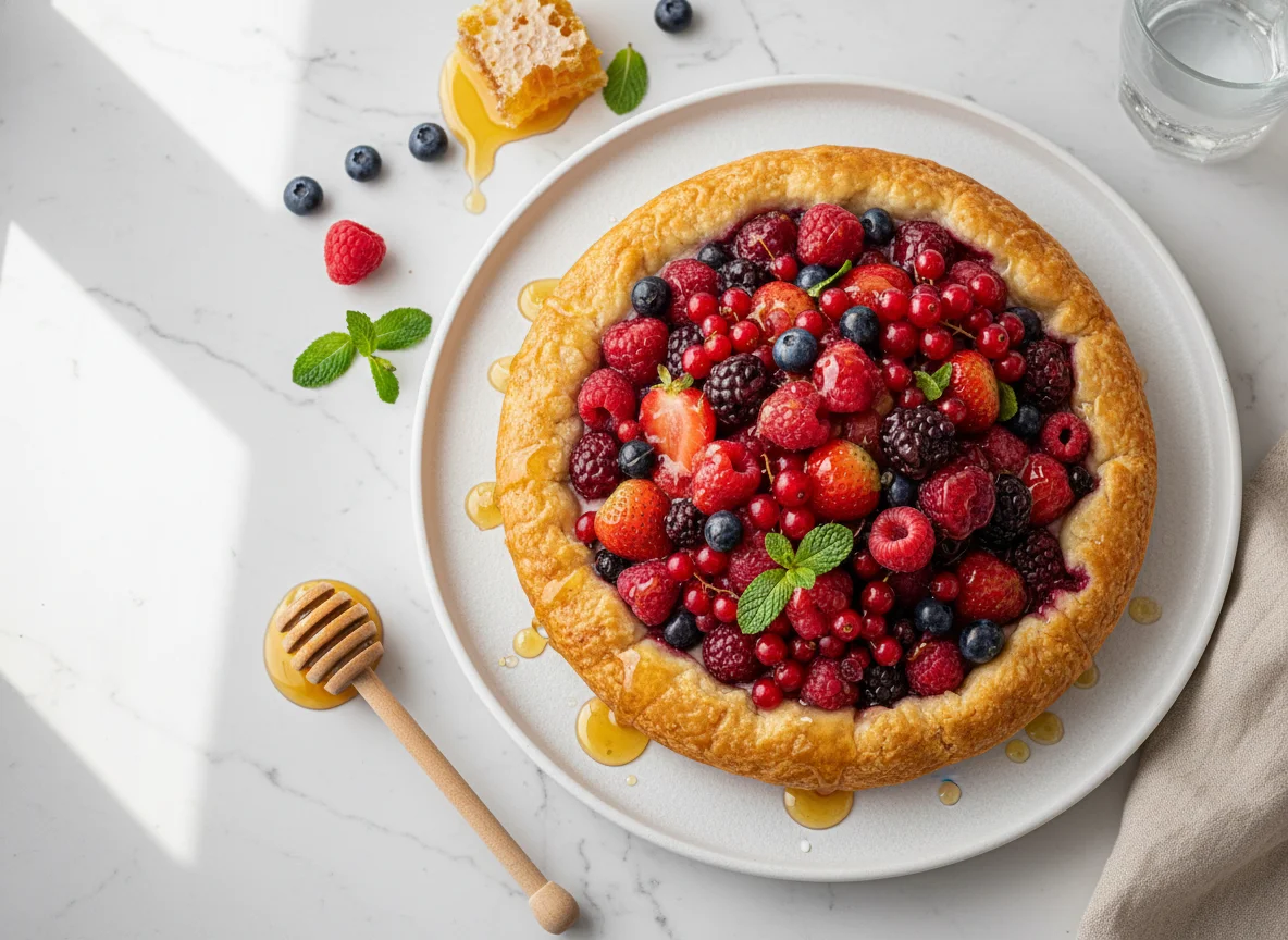Torta de frutas com mel photo