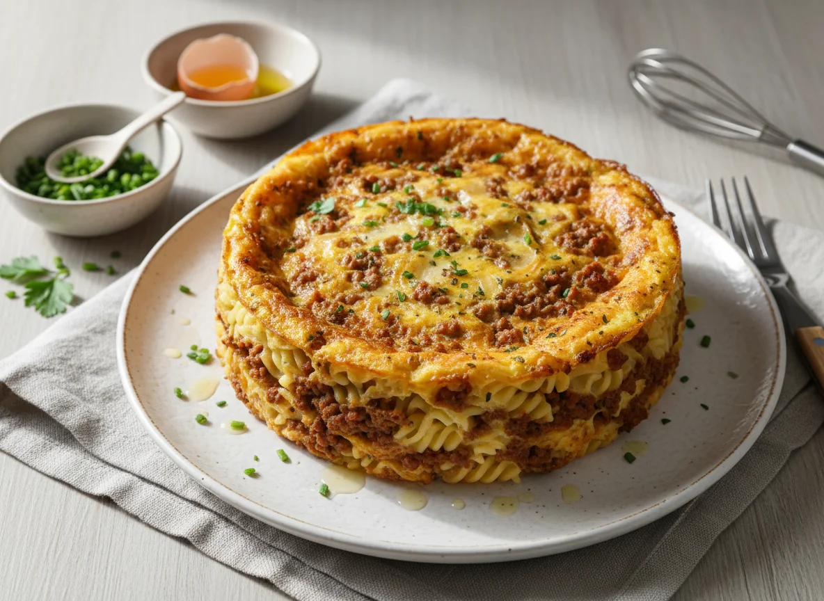 Torta de Macarrão com Carne Moída photo