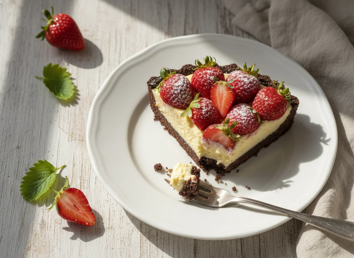 Torta de morango com creme photo