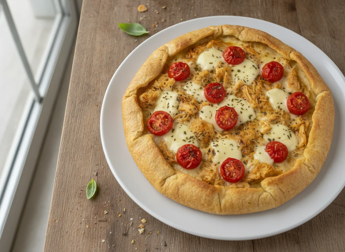 Torta de Tortilla com Frango e Tomate Cereja photo