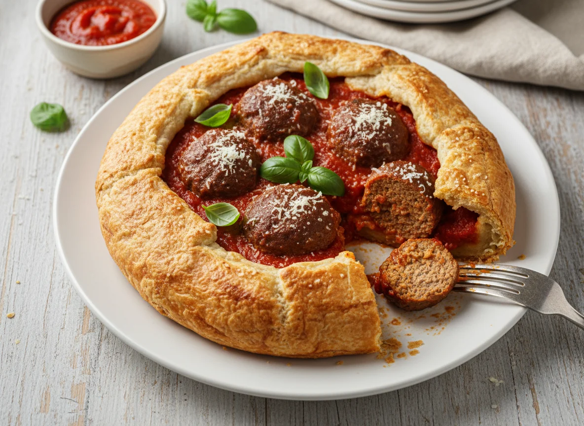 Torta salgada com almôndega photo