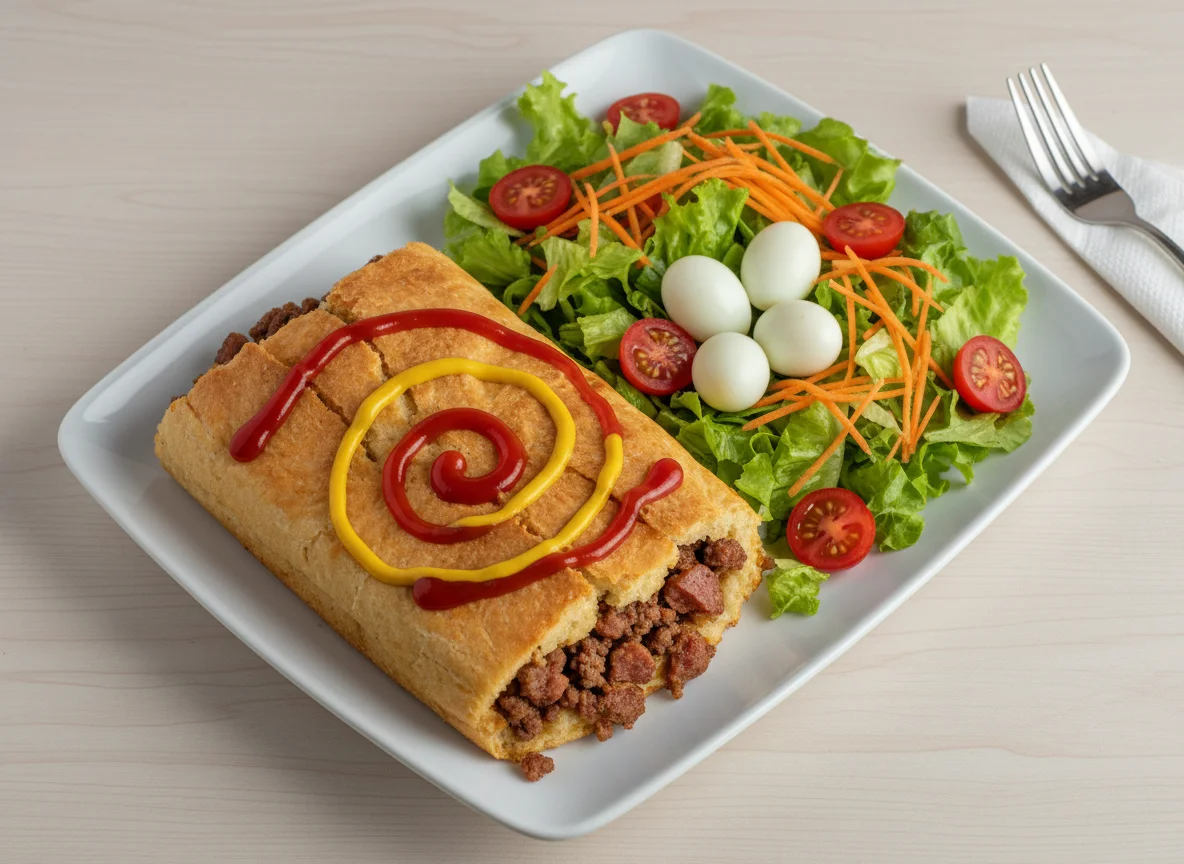 Torta salgada com salada e ovos de codorna photo