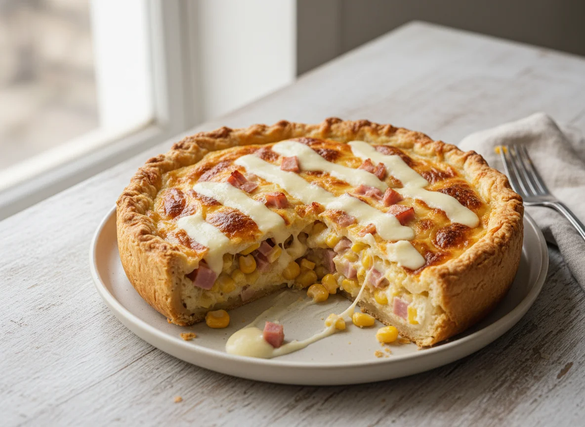 Torta salgada de frango e milho photo