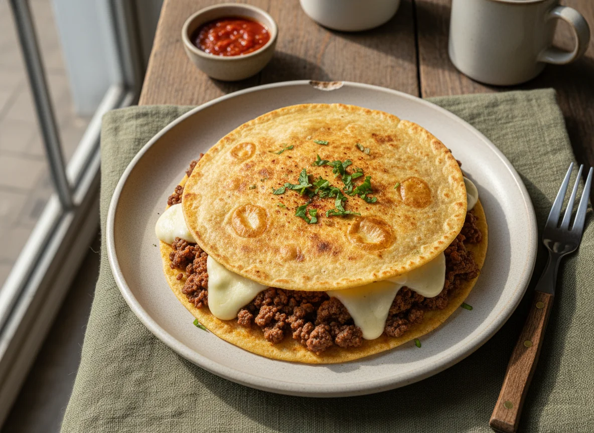 Tortilla com Carne Moída e Queijo photo