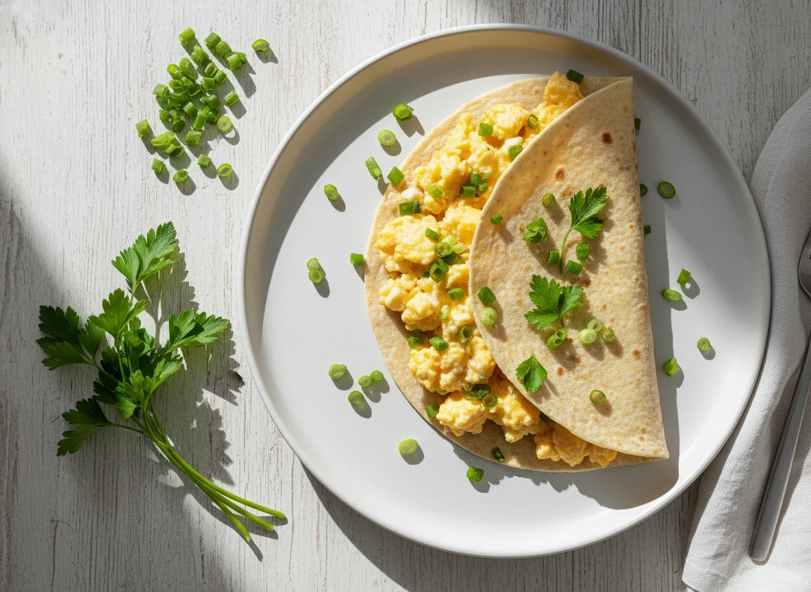 Tortilla com ovos mexidos photo
