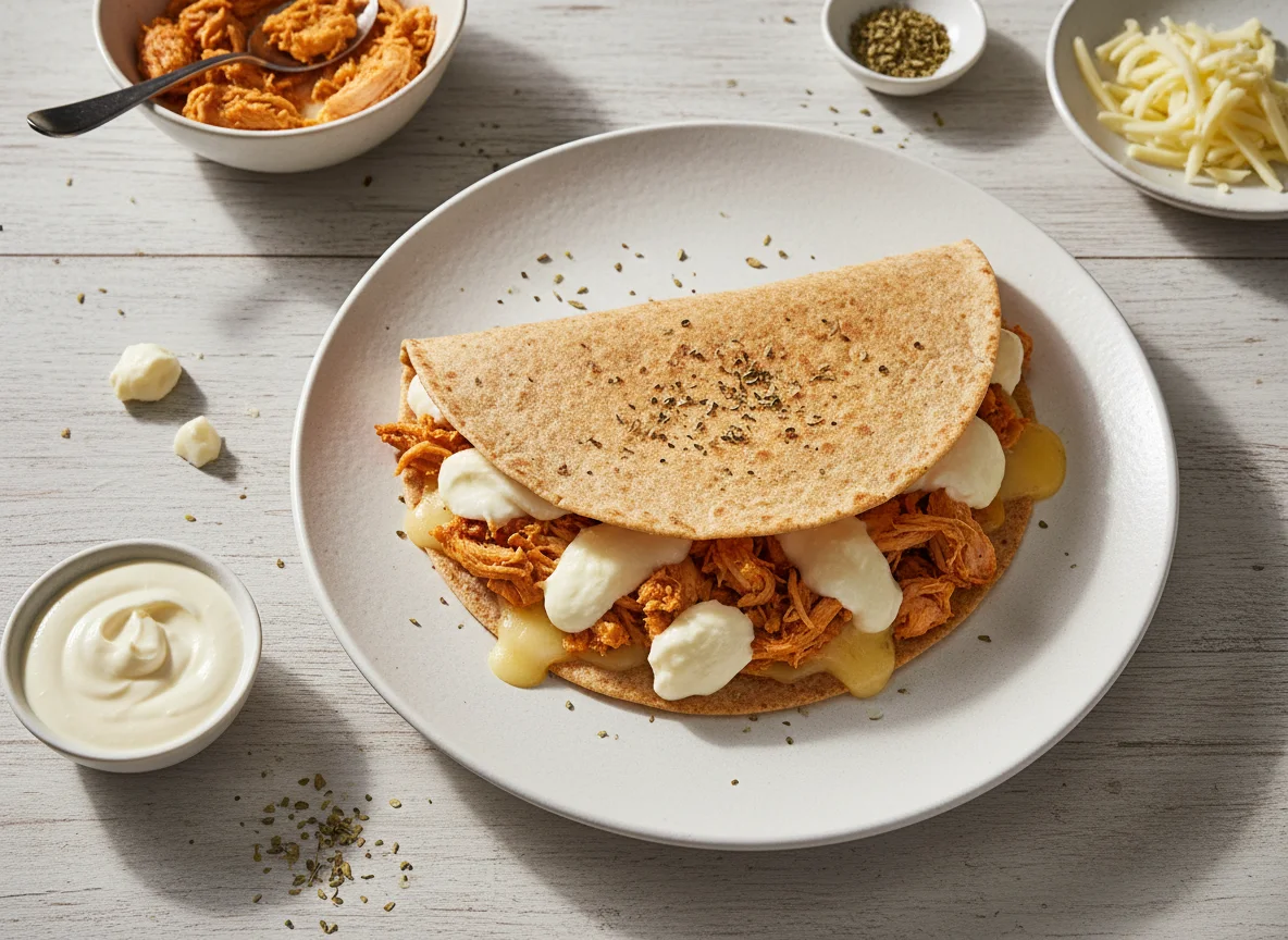 Tortilla de frango com queijo photo