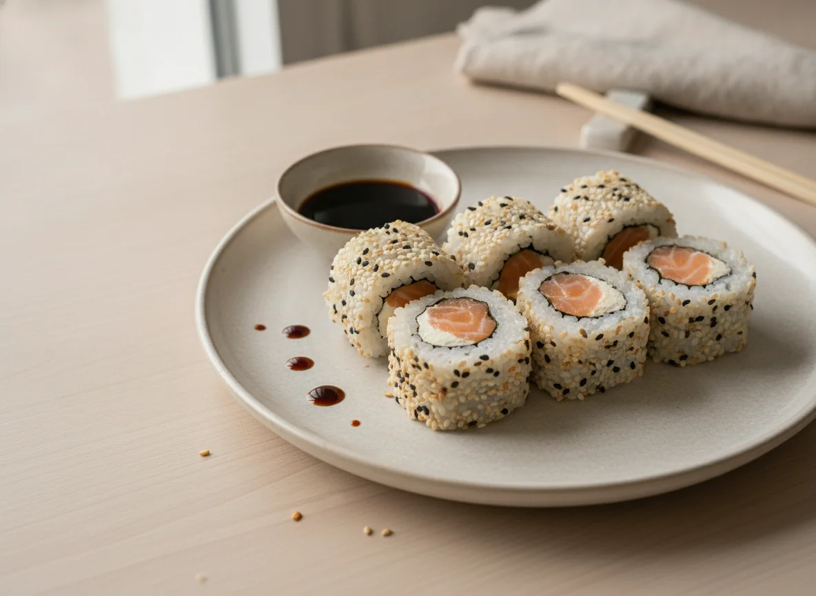 Uramaki de Salmão Grelhado com Cream Cheese photo