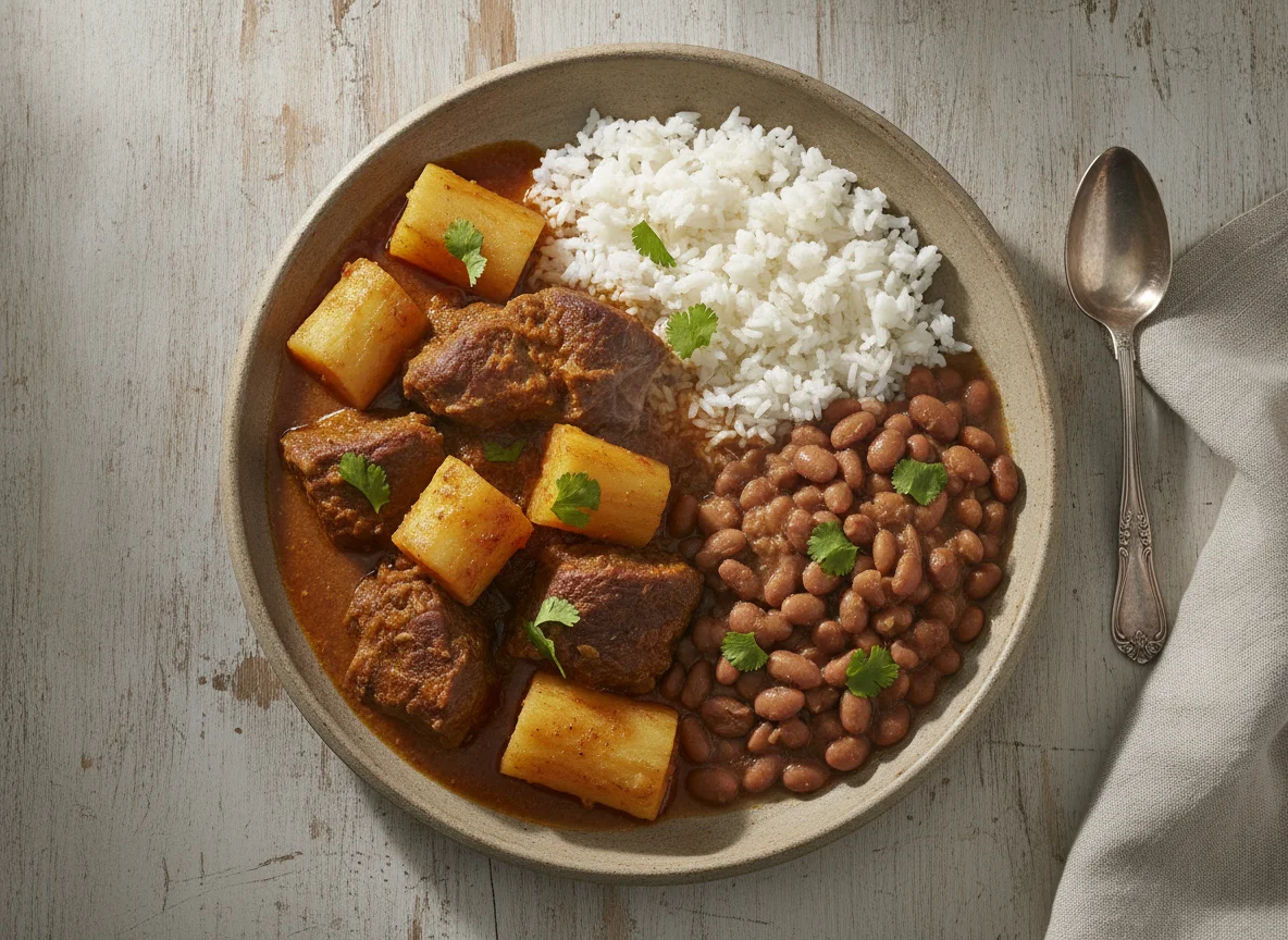 Vaca Atolada com Arroz e Feijão photo