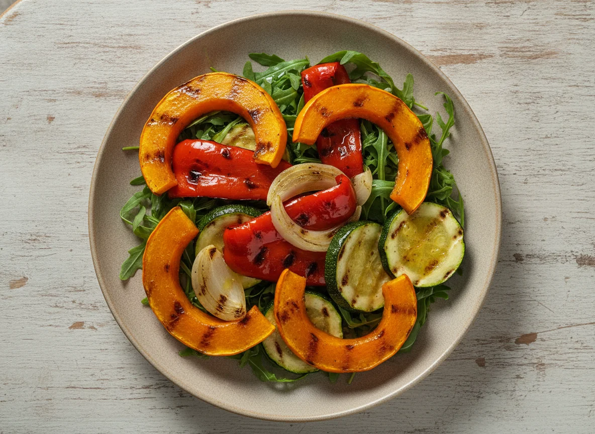 Vegetais Grelhados com Rúcula photo