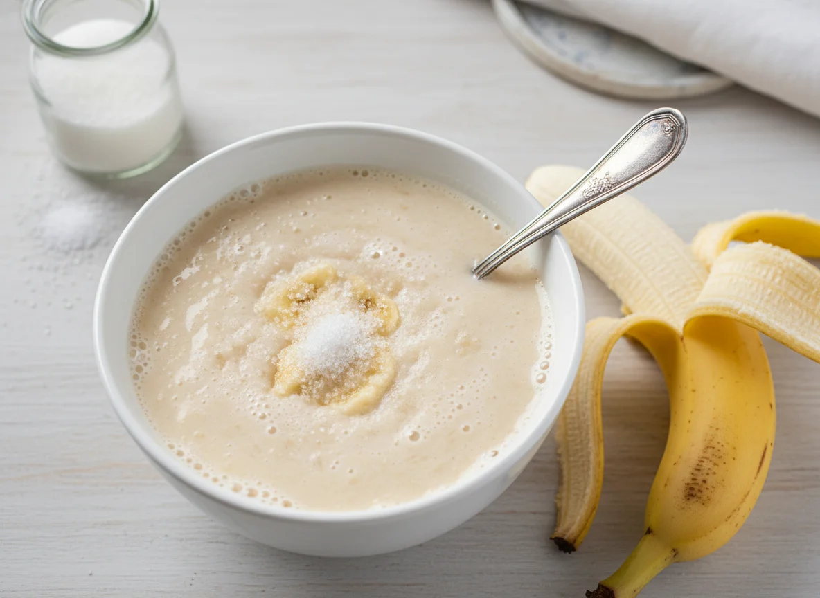 Vitamina de banana com açúcar photo
