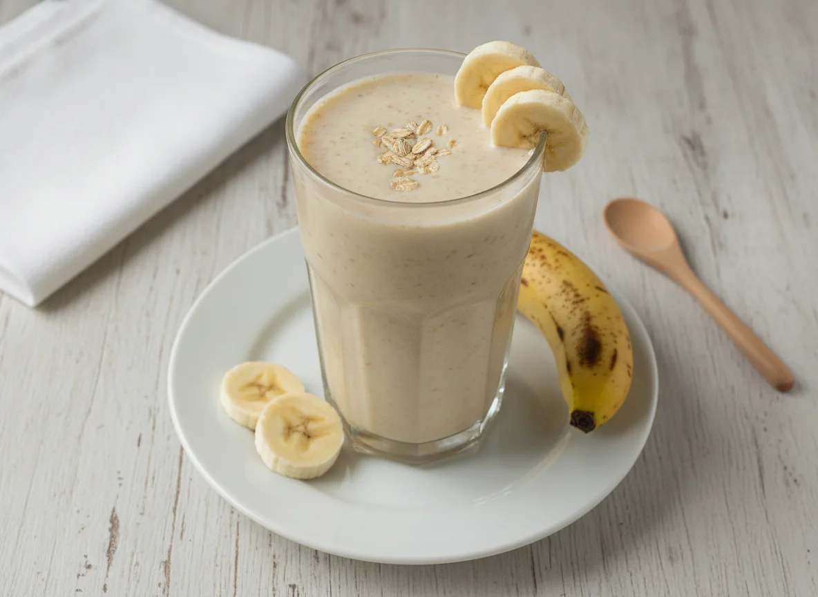 Vitamina de banana com aveia photo
