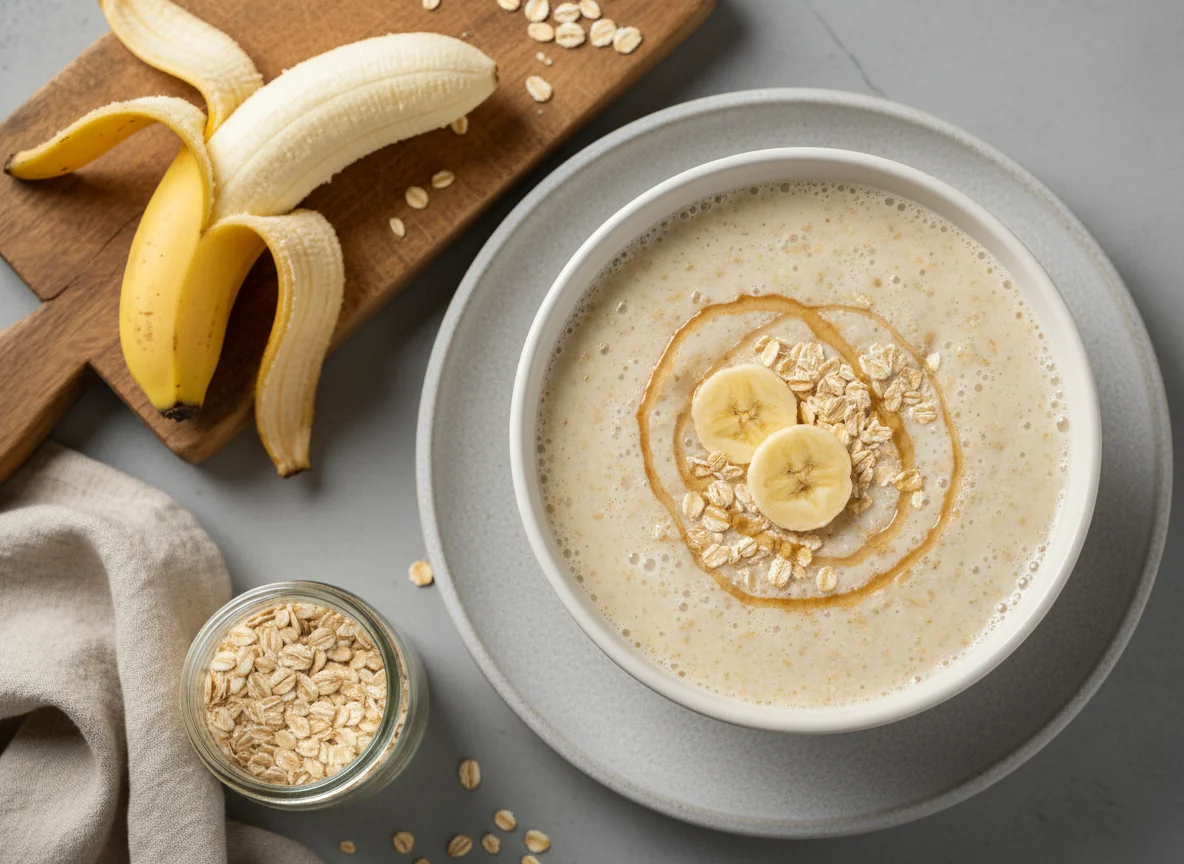 Vitamina de banana e aveia photo