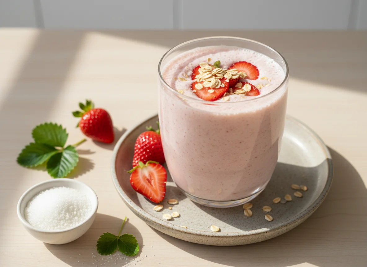 Vitamina de Morango com Aveia photo