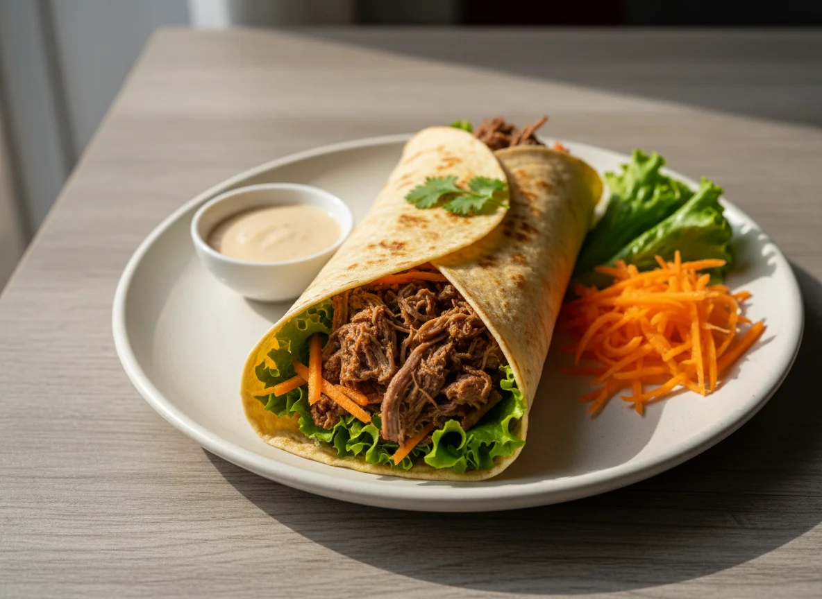 Wrap de carne com salada photo