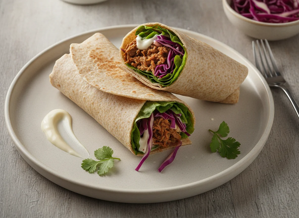 Wrap de Carne Desfiada com Repolho Roxo photo