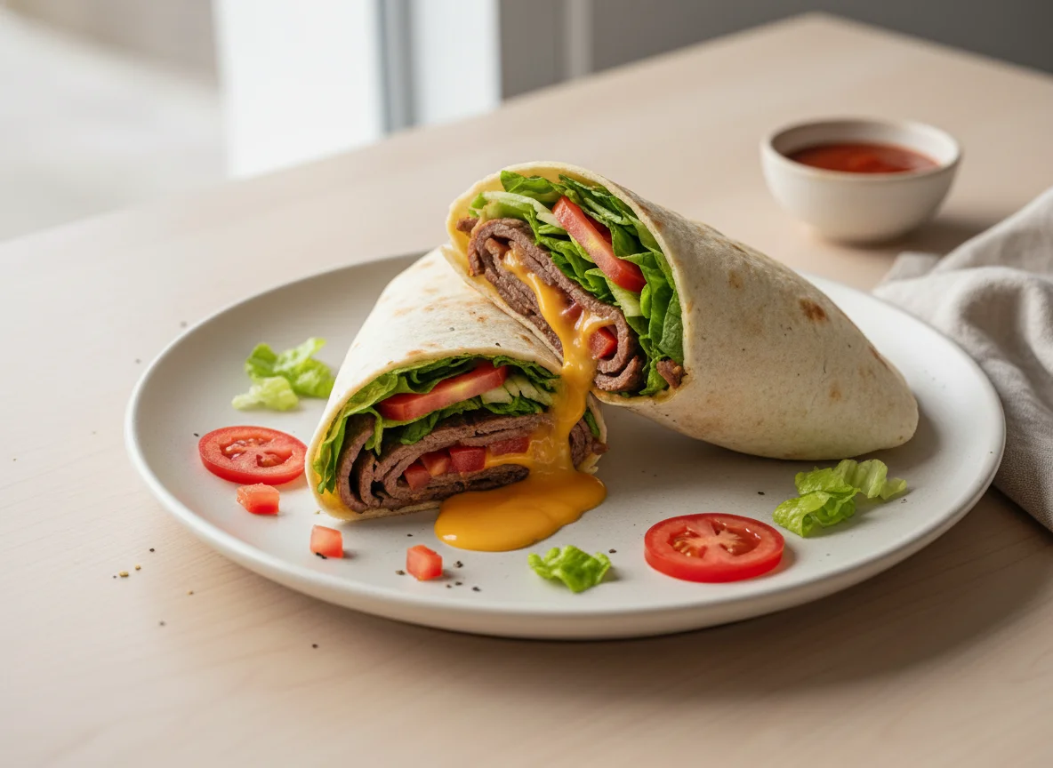 Wrap de carne e queijo photo